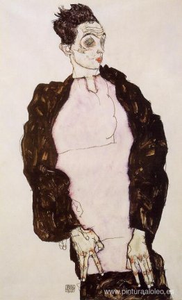 Autorretrato con traje lavanda y oscuro, de pie Autorretrato con traje lavanda y oscuro, de pie
