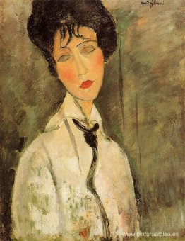 Retrato de una mujer con corbata negra Retrato de una mujer con corbata negra