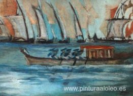 Barco con marineros Barco con marineros
