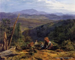 Paisaje de Wienerwald con el castillo de Wildegg Paisaje de Wienerwald con el castillo de Wildegg