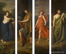 Cuatro carteles comerciales (Higieya, Hipócrates, Galeno y Fauna Cuatro carteles comerciales (Higieya, Hipócrates, Galeno y Fauna