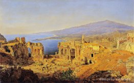 La ruina del teatro griego de Taormina, Sicilia La ruina del teatro griego de Taormina, Sicilia