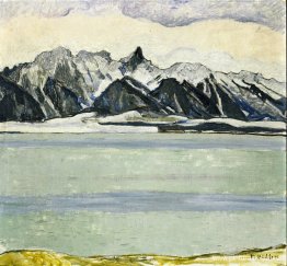 Lago Thun con Stockhornkette en invierno Lago Thun con Stockhornkette en invierno
