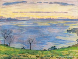 El lago Lemán por la tarde en Chexbres El lago Lemán por la tarde en Chexbres