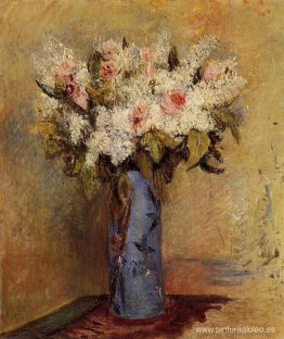Jarrón de Lilas y Rosas Jarrón de Lilas y Rosas