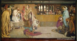 Caricatura para el bautismo de Edwin (c.585-633) Rey de Northumb Caricatura para el bautismo de Edwin (c.585-633) Rey de Northumb