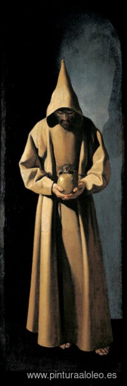 San Francisco contemplando una calavera San Francisco contemplando una calavera