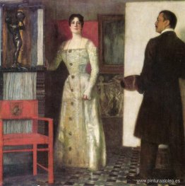 Autorretrato del pintor y su esposa en el estudio. Autorretrato del pintor y su esposa en el estudio.