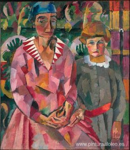 Retrato de la esposa y la hija del artista. Retrato de la esposa y la hija del artista.