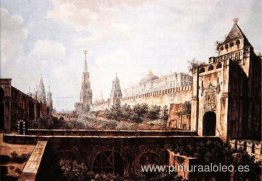 Vista de la torre Nikolskaya y las puertas del Kremlin de Moscú Vista de la torre Nikolskaya y las puertas del Kremlin de Moscú