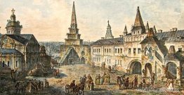Iglesia de San Juan Bautista, torre Borovitskaya y establos prik Iglesia de San Juan Bautista, torre Borovitskaya y establos prik