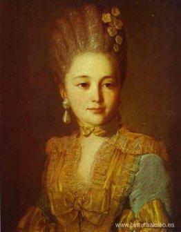 Retrato de una mujer desconocida con un vestido azul con adornos Retrato de una mujer desconocida con un vestido azul con adornos