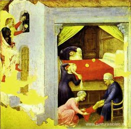 San Nicolás y las tres bolas de oro, de la predela del tríptico San Nicolás y las tres bolas de oro, de la predela del tríptico