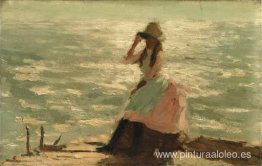 niña sentada en un muelle niña sentada en un muelle