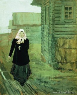 En un pueblo. Ir a la liturgia En un pueblo. Ir a la liturgia