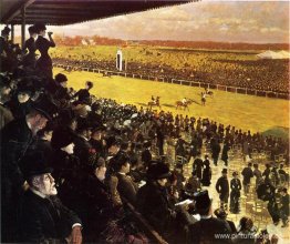 Las carreras en Longchamps desde la tribuna Las carreras en Longchamps desde la tribuna