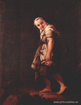 Una pastora con una cesta. Una pastora con una cesta.