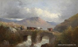 Pastor con puente de cruce de ganado Pastor con puente de cruce de ganado