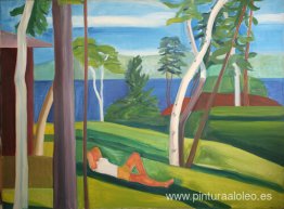 Paisaje de Maine con figura Paisaje de Maine con figura