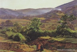 Paisaje de montaña con las ruinas de Liechtenstein en Mödling Paisaje de montaña con las ruinas de Liechtenstein en Mödling