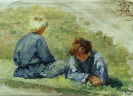 Los chicos en el pasto Los chicos en el pasto