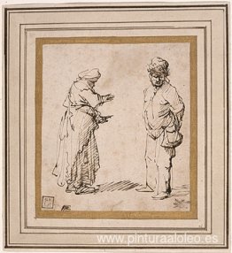 Mendigo hombre y mujer Mendigo hombre y mujer