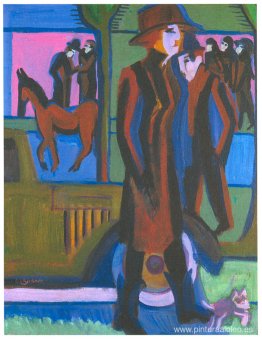 Mujer paseando con perro Mujer paseando con perro