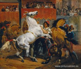 El inicio de la carrera de los caballos sin jinete El inicio de la carrera de los caballos sin jinete