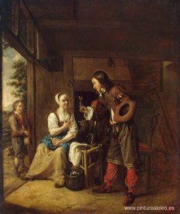 Hombre ofreciendo una copa de vino a una mujer Hombre ofreciendo una copa de vino a una mujer