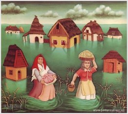 Inundación en el pueblo Inundación en el pueblo