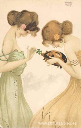 Chicas con amuletos de buena suerte. Chicas con amuletos de buena suerte.