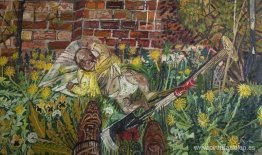 Bebé dormido en el jardín Bebé dormido en el jardín