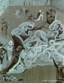 Escena en el Patio del Escorial con una figura en primer plano i Escena en el Patio del Escorial con una figura en primer plano i