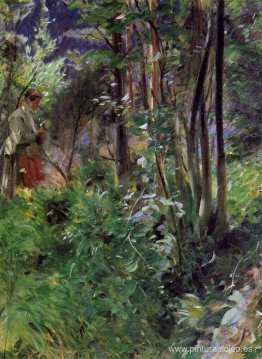 una mujer en un bosque una mujer en un bosque
