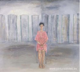 Mujer en la prensa de aceite Mujer en la prensa de aceite