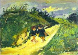 Dos niños en una carretera Dos niños en una carretera