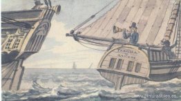 Encuentro de dos barcos en el mar. Encuentro de dos barcos en el mar.