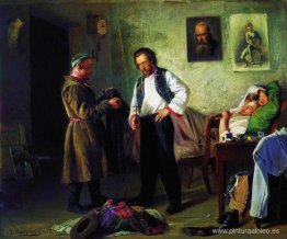 El artista, vendiendo cosas viejas a Tatar (Estudio del artista) El artista, vendiendo cosas viejas a Tatar (Estudio del artista)