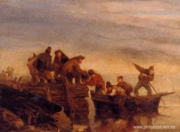 Pescadores junto al agua Pescadores junto al agua