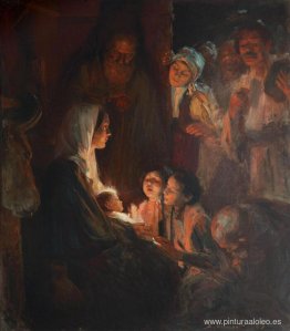 Închinarea păstorilor, cu motivele satului românesc Închinarea păstorilor, cu motivele satului românesc