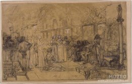 Hombres y mujeres cantando y tocando música. Hombres y mujeres cantando y tocando música.