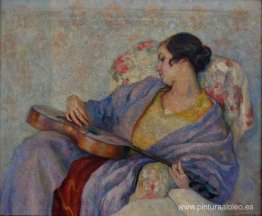 Mujer tocando la guitarra Mujer tocando la guitarra