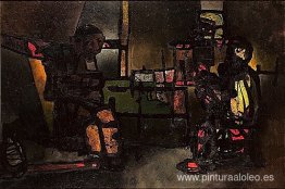 Rembrandt devisant avec son ami le rabbin, le soir dans son atel Rembrandt devisant avec son ami le rabbin, le soir dans son atel