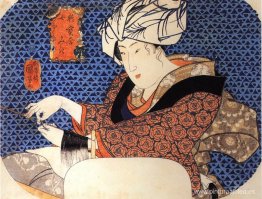 Mujer haciendo una peluca Mujer haciendo una peluca