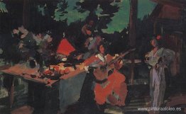 En una terraza. Tarde en el campo En una terraza. Tarde en el campo