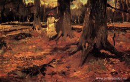 Chica de blanco en el bosque Chica de blanco en el bosque