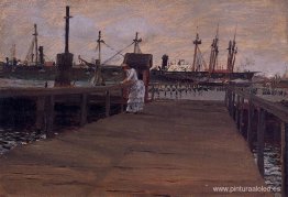 mujer en un muelle mujer en un muelle