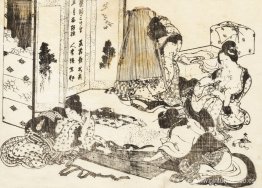 Escena de limpieza. Cuatro mujeres estan trabajando Escena de limpieza. Cuatro mujeres estan trabajando