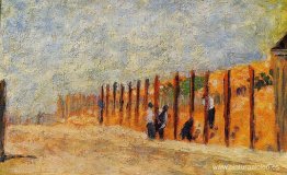 Campesinos conduciendo estacas Campesinos conduciendo estacas