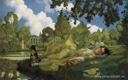 Mujer joven durmiendo en el parque Mujer joven durmiendo en el parque